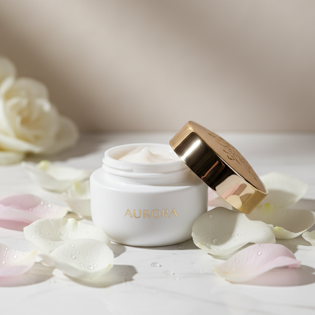 Hydrating Glow Face Cream in an elegant white jar