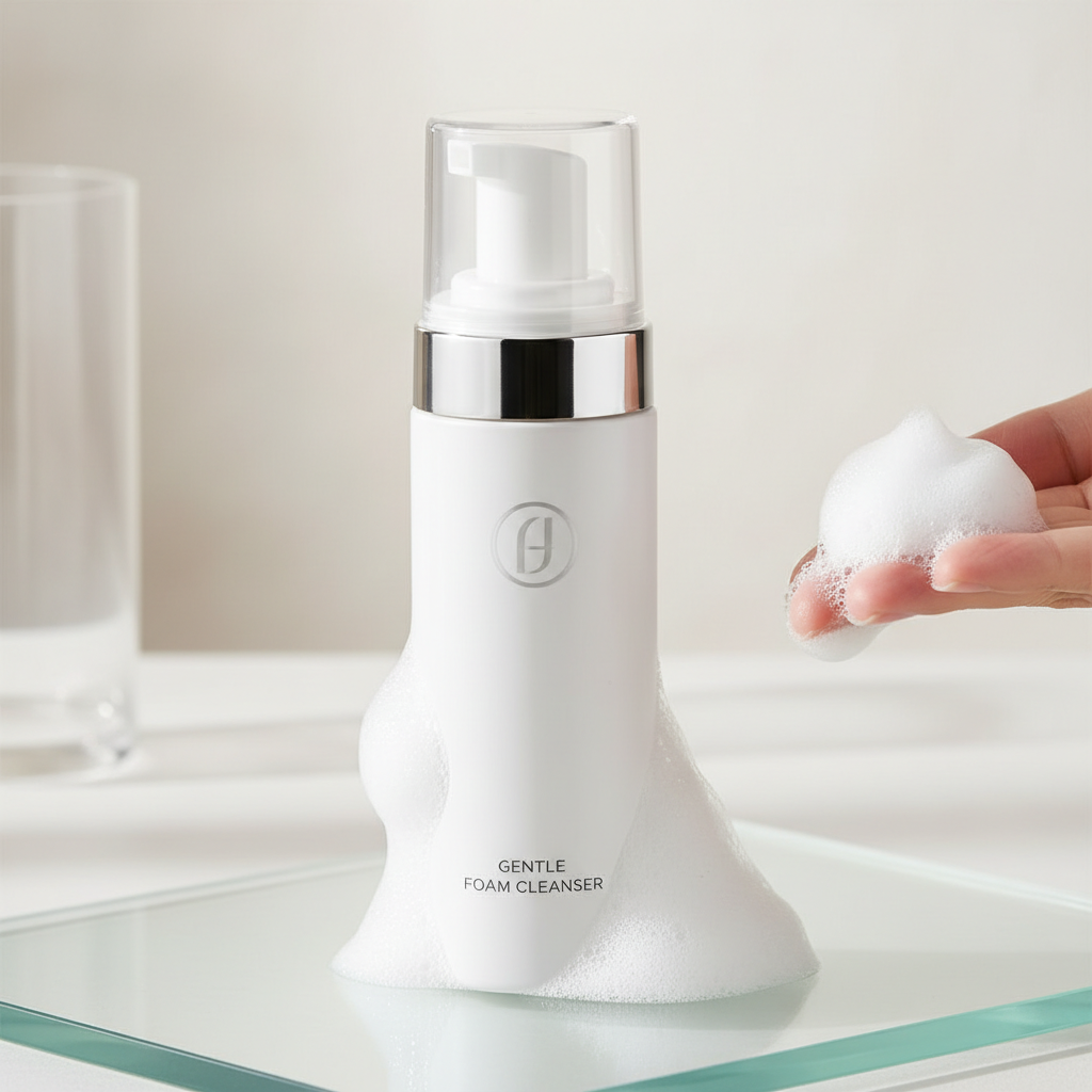 Gentle Foaming Cleanser in a sleek white pump bottle